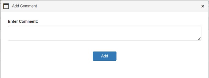 Add Comment window Add Comment window